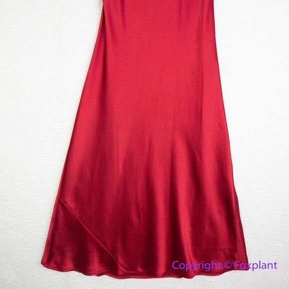 New! White House Black Market Sleeveless Satin Slip Dress in red, size 6 - Picture 6 of 13